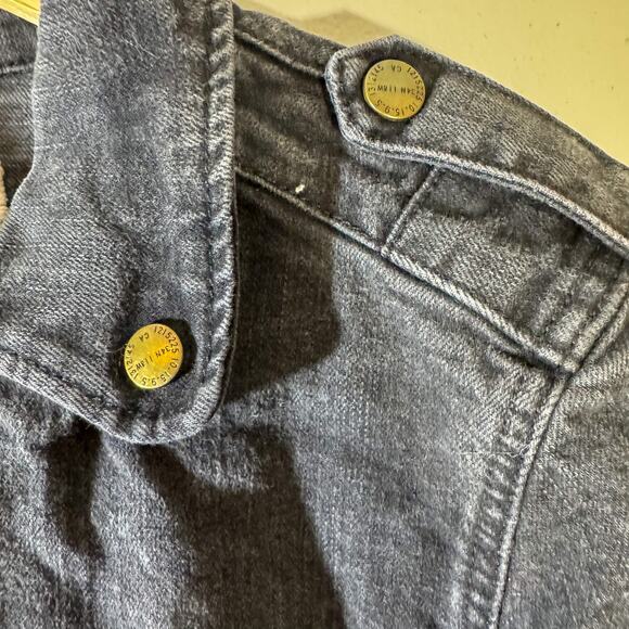 Current/Elliott Zip Moto Jacket in 'Ebony' Denim Cropped Biker sz 3 (Large) - Picture 6 of 7